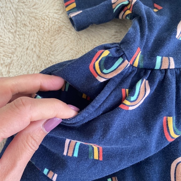 Hanna Andersson Short Sleeved Navy Rainbow Dress - Picture 3 of 3